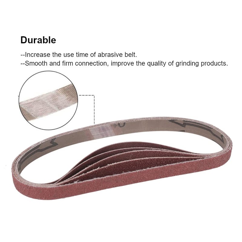 Zivisk 1/2 Inch x 18 Inch Sanding Belts, 4 Each of 60/80/120/180/240 Grits, Belt Sander Tool for Woodworking, Metal Polishing, 20 Pack Aluminum Oxide Sanding Belt - Image 5